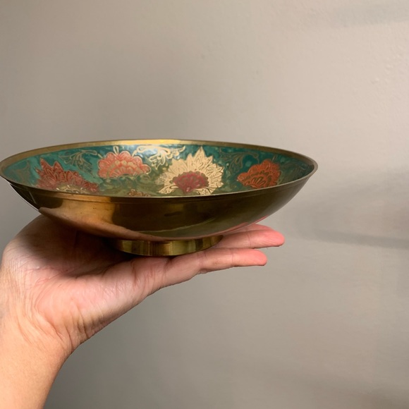 Decorative Brass Bowl with Enamel•Made in India - Picture 4 of 4